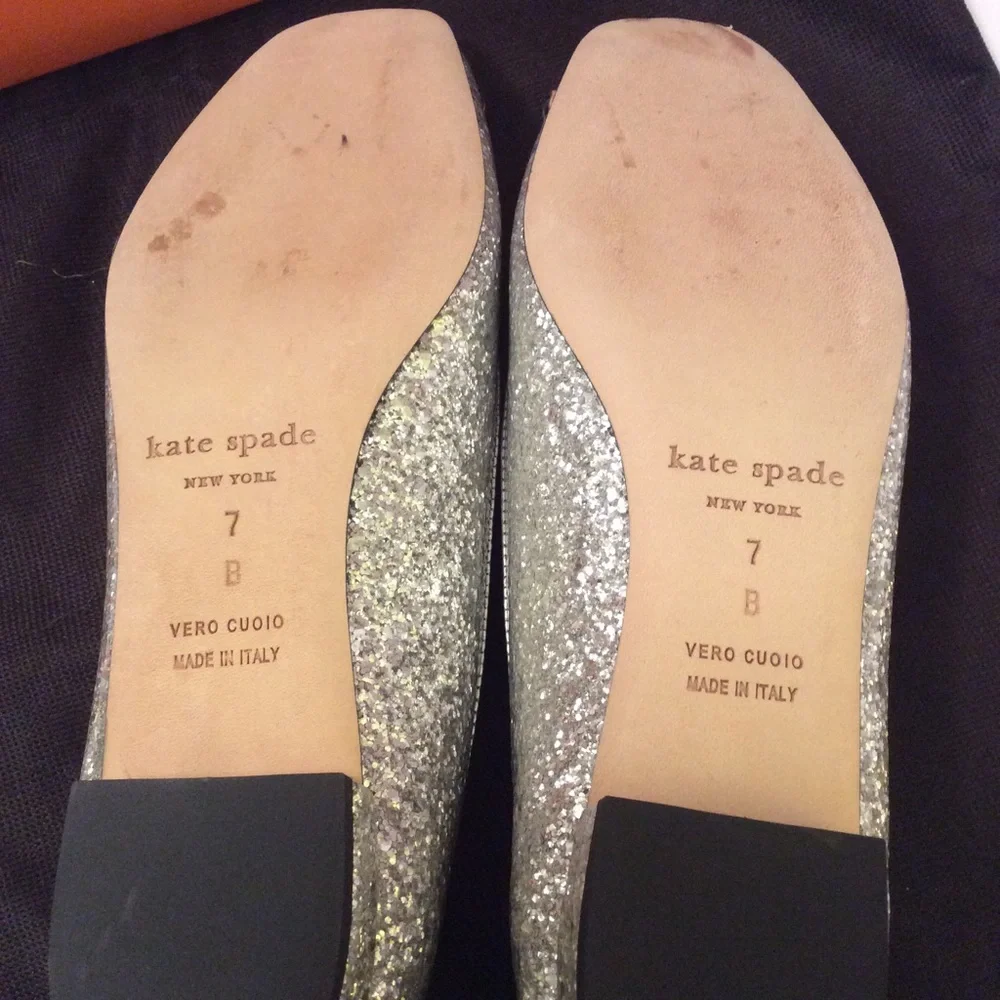 RARE Kate spade Norella Crystal buckle glitter flat